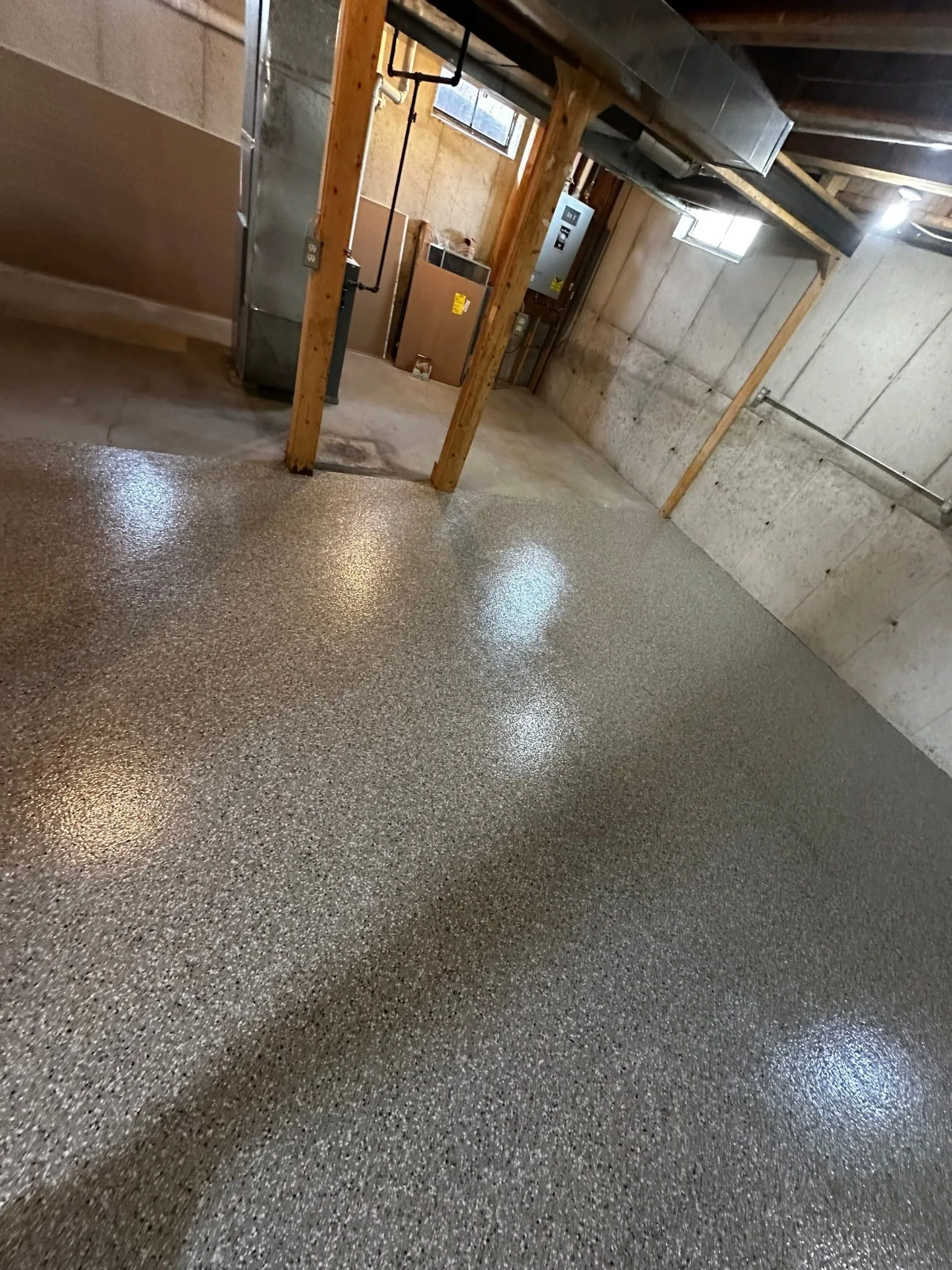 Concrete basement floor coating in NY